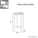 Ver imagem 5 de Mesinha Redonda Lateral Bandeja Apoio Sala Aço Collie - Branco
