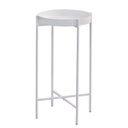 Ver imagem 2 de Mesinha Redonda Lateral Bandeja Apoio Sala Aço Collie - Branco