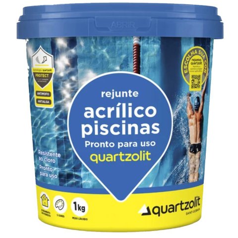Rejunte Acrilico para Piscinas 1 Kilo Cinza Platina 0761.00020.0006cx Quartzolit