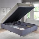 Ver imagem 3 de Base Box Baú Bipartido Casal 138x188 Suede Cinza com Colchão Ecoline D40 Espuma