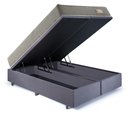 Ver imagem 5 de Base Box Baú Bipartido Casal 138x188 Suede Cinza com Colchão Ecoline D40 Espuma