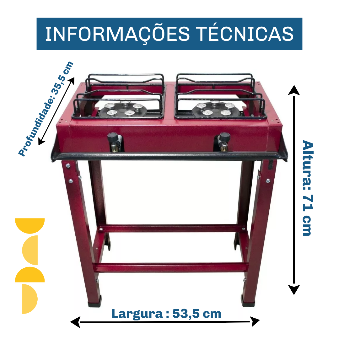 Fogão Industrial 2 Bocas Jr Alta Pressão C/ Mang e Registro - 2