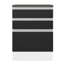 Ver imagem 4 de Balcão 100% Mdf 60 Cm 3 Gavetas Branco/preto