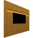 Ver imagem 2 de Painel para Tv 70 Polegadas 2.30m Ripado com Led Nobre Naturale - Gelius Móveis