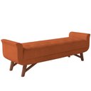 Ver imagem 1 de Puff Recamier Decorativo com Pés em Madeira 140 Cm Itália Bouclê Terracota - Lyam Decor
