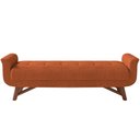 Ver imagem 3 de Puff Recamier Decorativo com Pés em Madeira 140 Cm Itália Bouclê Terracota - Lyam Decor