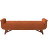 Puff Recamier Decorativo com Pés em Madeira 140 Cm Itália Bouclê Terracota - Lyam Decor - 3