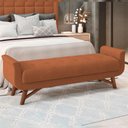 Ver imagem 2 de Puff Recamier Decorativo com Pés em Madeira 140 Cm Itália Bouclê Terracota - Lyam Decor