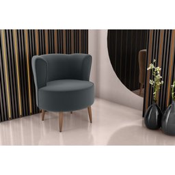 Poltrona Decorativa Savana Veludo Cinza E-425 - 2