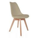 Ver imagem 1 de Cadeira de Jantar Saarinen Leda Tulipa Base Wood Madeira Maciça com Estofado em Couro Fendi