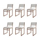 Ver imagem 1 de Kit 6 Cadeiras de Jantar Industrial Isa Assento Corino Branco Base Cobre