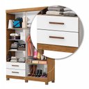 Ver imagem 6 de Guarda-Roupa 4 Portas 2 Gavetas com Espelho e Pés Genova Branco/Cinamomo