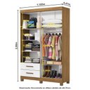 Ver imagem 5 de Guarda-Roupa 4 Portas 2 Gavetas com Espelho e Pés Genova Branco/Cinamomo