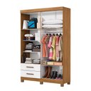 Ver imagem 4 de Guarda-Roupa 4 Portas 2 Gavetas com Espelho e Pés Genova Branco/Cinamomo