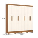 Ver imagem 4 de Guarda-Roupa Casal Prime 8 Portas 4 Gavetas Cinamomo/Off White - Henn