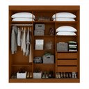 Ver imagem 4 de Guarda-roupa Casal Saion Plus 3 Portas 3 Gavetas com Espelho Flex Frassino/off White - Móveis Lopas