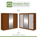 Ver imagem 2 de Guarda-roupa Casal Saion Plus 3 Portas 3 Gavetas com Espelho Flex Frassino/off White - Móveis Lopas
