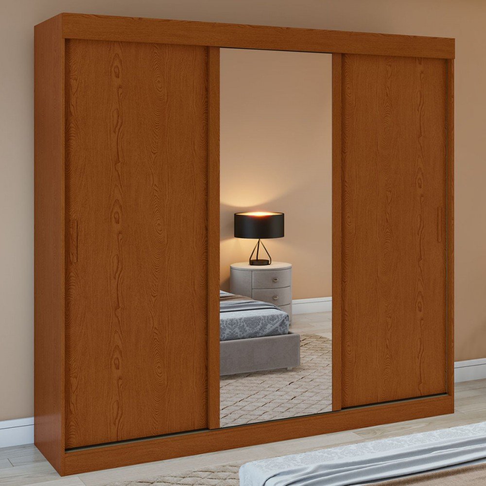 Guarda-roupa Casal Saion Plus 3 Portas 3 Gavetas com Espelho Flex
