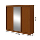 Ver imagem 5 de Guarda-roupa Casal Saion Plus 3 Portas 3 Gavetas com Espelho Flex Frassino/off White - Móveis Lopas