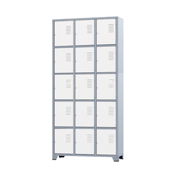 Armário Roupeiro De Aço 15 Portas Para Vestiário Academia Locker Branco - 1