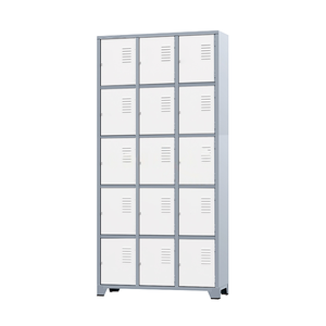 Armário Roupeiro De Aço 15 Portas Para Vestiário Academia Locker Branco