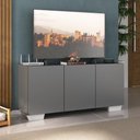 Ver imagem 2 de Rack para Tv até 32 Polegadas com 3 Portas Multimóveis Mp1068 Grafite/branco