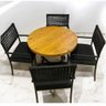 Mesa de Jantar Redonda Madeira Maciça Estilo Industrial 90cm 4 Lugares Linha Luxo Marcenaria - 3