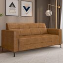 Ver imagem 2 de Sofá 3 Lugares Sala Living Industrial 180cm Senna K01 Couríssimo Whisky - Lyam Decor