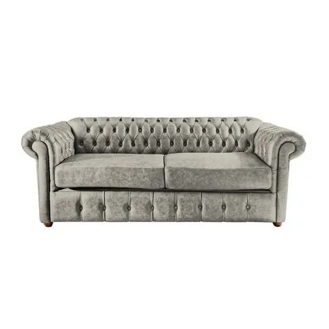 Conjunto c/ 2 Sofás Chesterfield Capitone Luis XV Vicenzo Couro Eco Cinza 1,80M / Decoracao, sala tv