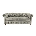 Ver imagem 1 de Conjunto c/ 2 Sofás Chesterfield Capitone Luis XV Vicenzo Couro Eco Cinza 1,80M / Decoracao, sala tv