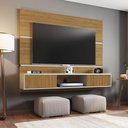 Ver imagem 1 de Painel Para Tv Formoso Cinomomo Off White Efeito Ripado