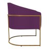 Kit 02 Poltronas Luiza Base de Ferro Dourado Suede Roxo - 5