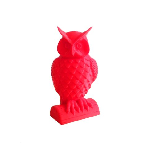 Coruja Decorativa - 10 Cm De Altura - Decoração sala, escritório - Toque 3D:Vermelho