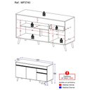 Ver imagem 5 de Balcão Cozinha Gabinete Pia 150 Cm 3 Portas 1 Gaveta Veneza Gw Multimóveis Mp3740 Branco