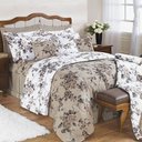 Ver imagem 1 de Kit Cobre Leito Colcha Encatare Casal 3 Peças Percal 200 Fios 100% Algodão - Floral Samara