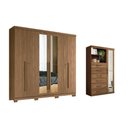 Ver imagem 1 de Guarda Roupa +cômoda 2 Peças Qc352 Jatobá - Santos Andirá