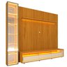 Rack com Painel Ripado para Tv até 85" 3g1p Led/rodízios/esp 100% Mdf Nobre Clean/requinte/luminare 224cmx266,8cm - 12