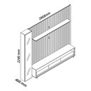Ver imagem 3 de Rack Painel Ripado para TV até 85 Polegadas com LED 100% MDF 266,8cmx224cm Rodízios Esp Nobre Clean Requinte Luminare Marrom Naturale/Off White