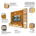 Ver imagem 5 de Rack Painel Ripado para TV até 85 Polegadas com LED 100% MDF 266,8cmx224cm Rodízios Esp Nobre Clean Requinte Luminare Marrom Naturale/Off White