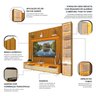 Rack com Painel Ripado para Tv até 85" 3g1p Led/rodízios/esp 100% Mdf Nobre Clean/requinte/luminare 224cmx266,8cm - 5