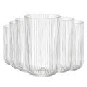 Ver imagem 1 de Jogo com 6 Copos de Vidro Canelado Transparente 460ml