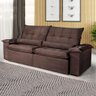 Sofá 2,10m Retrátil E Reclinável Com 3 Lugares Marrom - 1