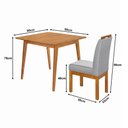 Ver imagem 3 de Conjunto Mesa 90x90 com 4 Cadeiras Blend Pés Madeira Maciça Sala Compacta Moderna Premium - Cinza