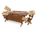 Ver imagem 4 de Conjunto Kit Mesa Rústica de Churrasco 1 Mesa + 4 Bancos - Imbuia