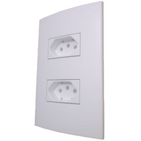 Conjunto 4x2 Linha Clean Branco Fosco