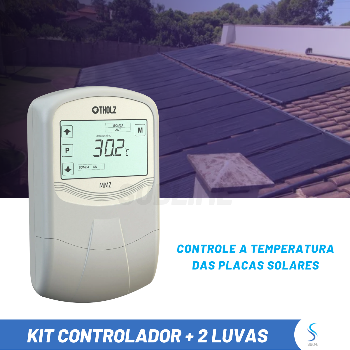Controlador Digital Temp Aquecedor Solar Piscina Tholz + Luvas - 5