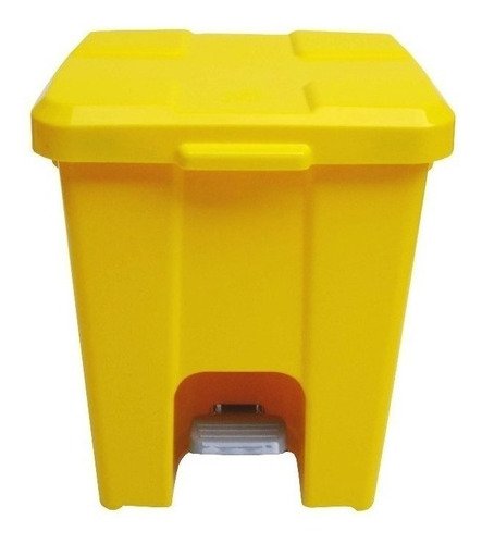 Cesto Lixeira Quadrada Plastica com Pedal 25 Litros Cor:amarelo - 6
