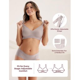 Momcozy Sutiã de Amamentação sem Costura Médio Marrom - 4