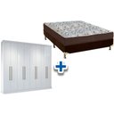 Ver imagem 1 de Cama Box Casal + Colchão D45 Ortobom + Guarda Roupa Master Vip 8.4 Branco