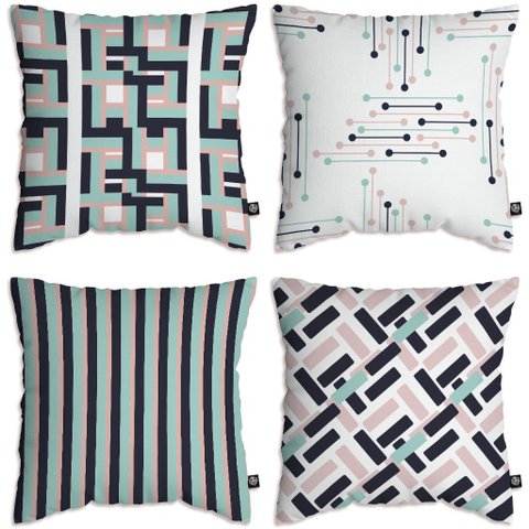 Capas De Almofada Dado Decor 40x40 - Kit Com 4 Unidades